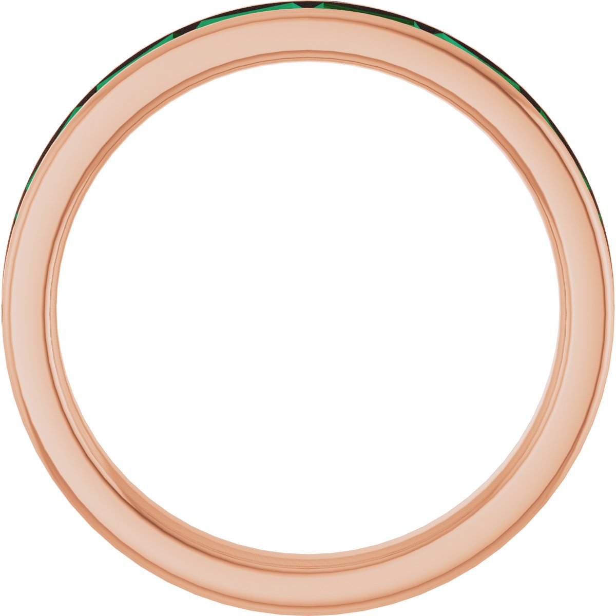 Lab-Grown Emerald Stackable Ring - Rose Gold