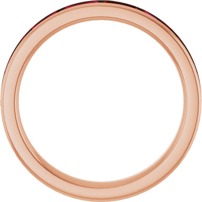Lab-Grown Ruby Stackable Ring - Rose Gold