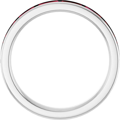 Lab-Grown Ruby Stackable Ring - White Gold