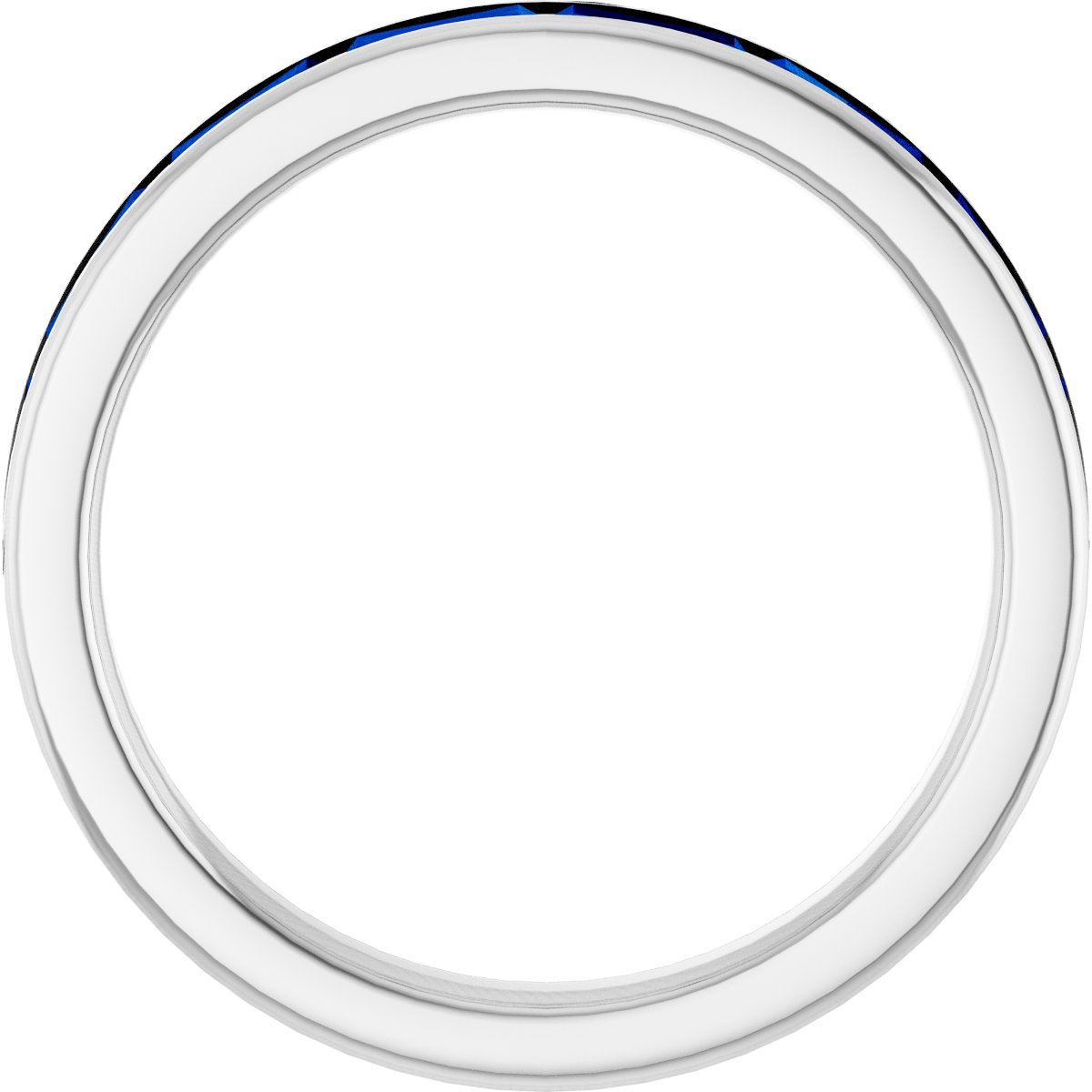 Lab-Grown Blue Sapphire Stackable Ring - White Gold