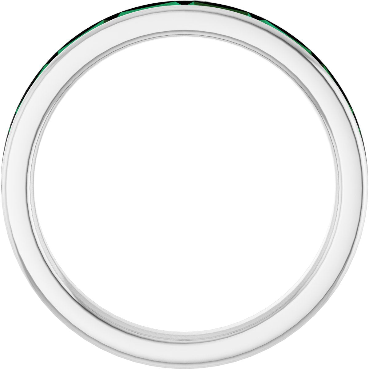 Lab-Grown Emerald Stackable Ring - White Gold