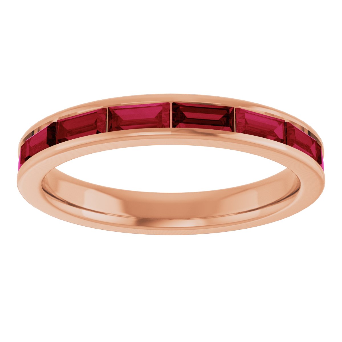 Lab-Grown Ruby Stackable Ring - Rose Gold