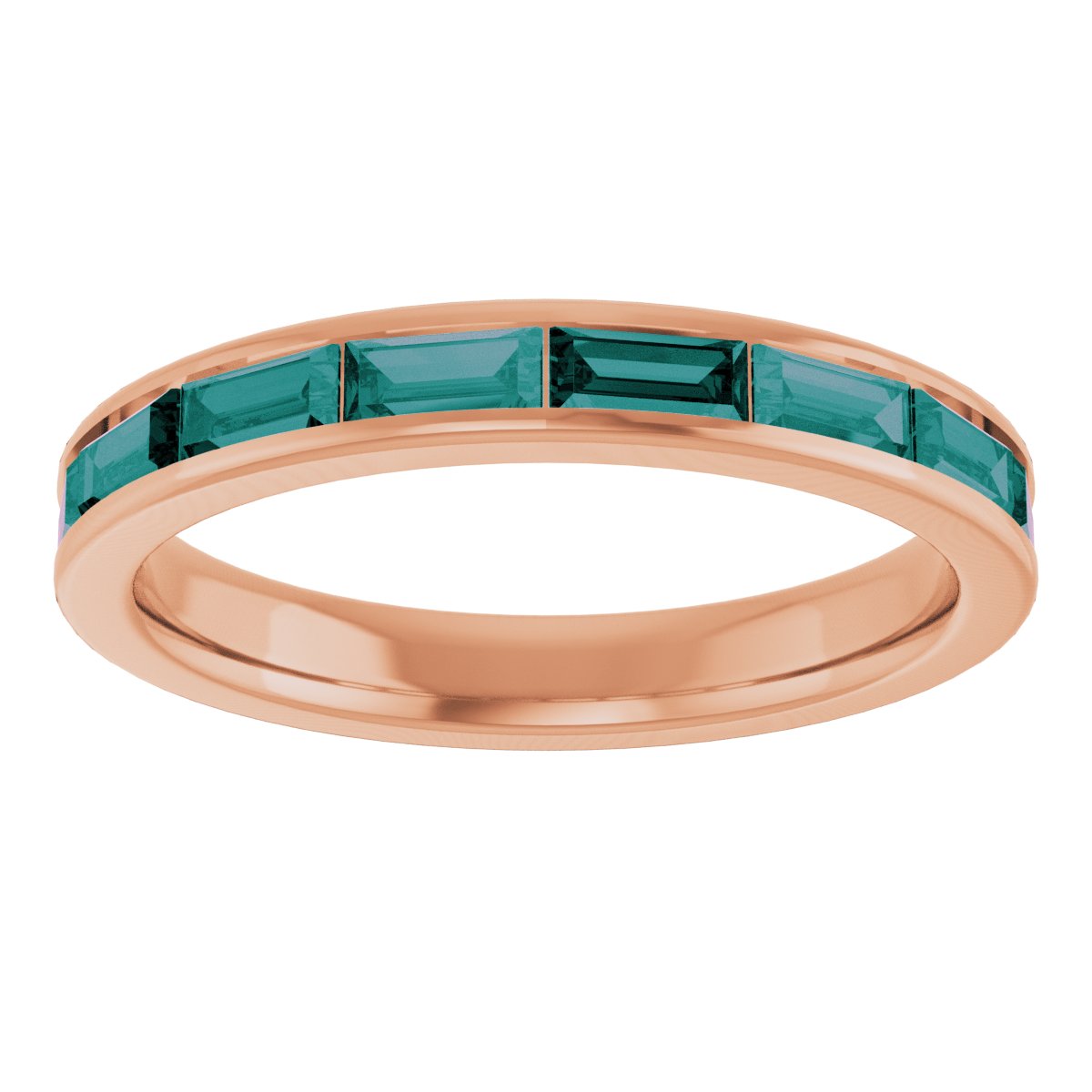 Lab-Grown Alexandrite Stackable Ring - Rose Gold