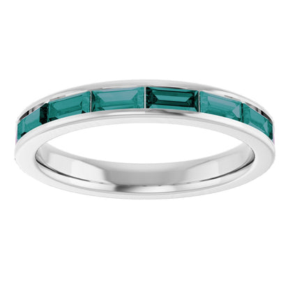 Lab-Grown Alexandrite Stackable Ring - White Gold