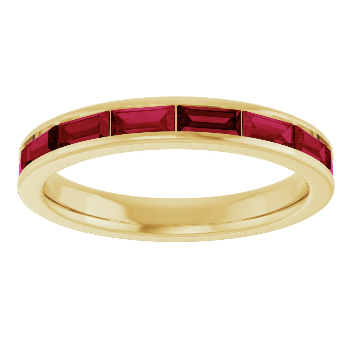 Lab-Grown Ruby Stackable Ring - Yellow Gold