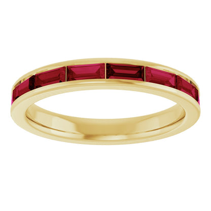 Lab-Grown Ruby Stackable Ring - Yellow Gold