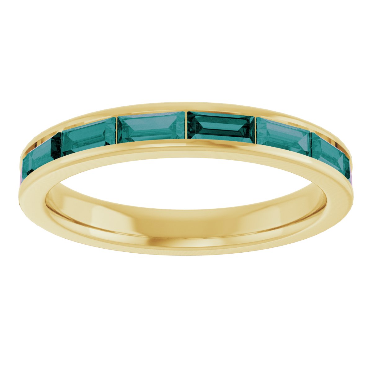 Lab-Grown Alexandrite Stackable Ring - Yellow Gold