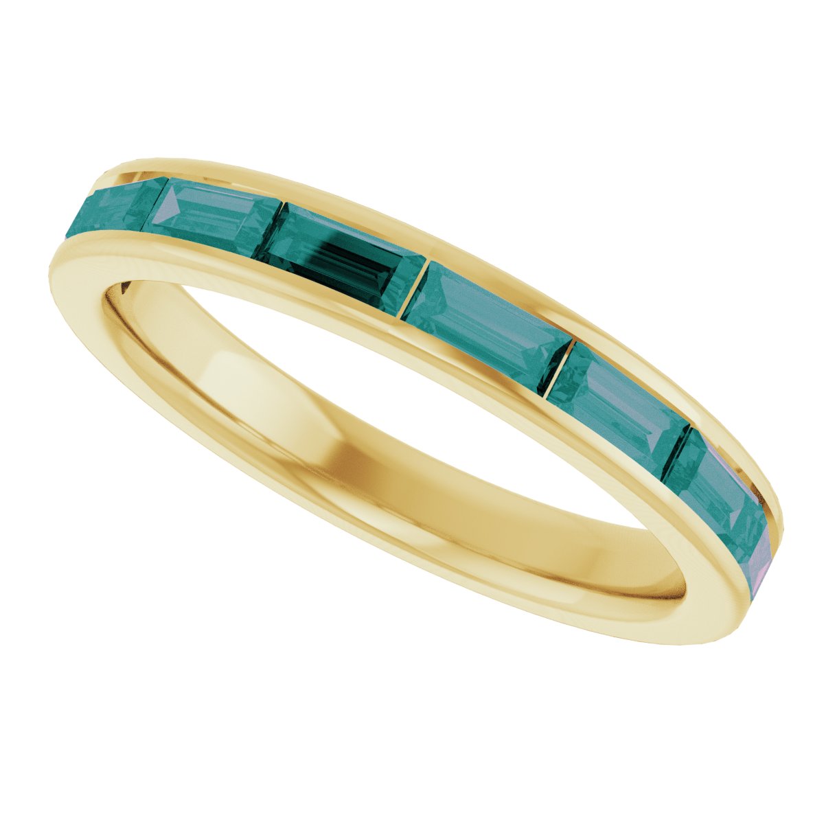 Lab-Grown Alexandrite Stackable Ring - Yellow Gold