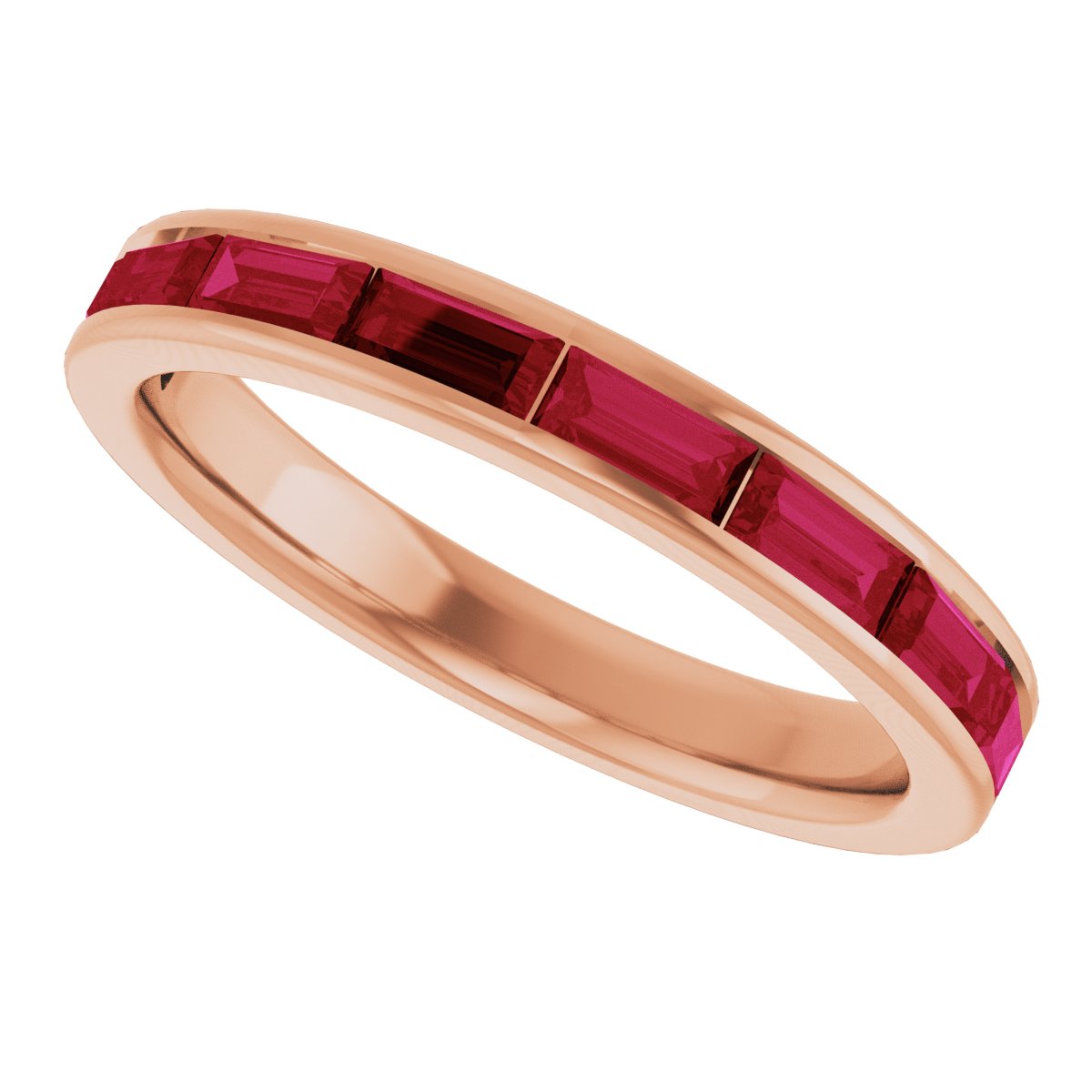 Lab-Grown Ruby Stackable Ring - Rose Gold