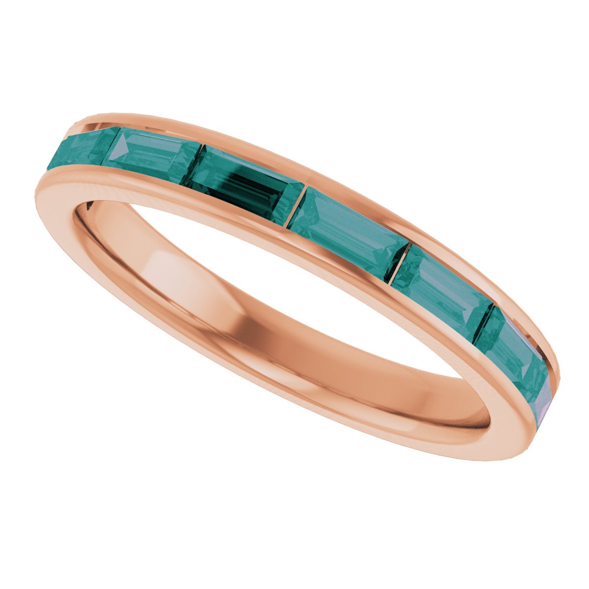 Lab-Grown Alexandrite Stackable Ring - Rose Gold