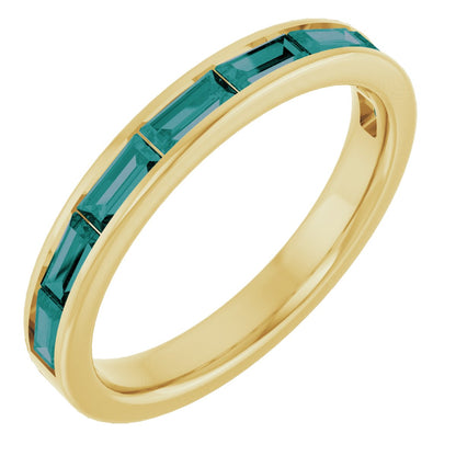 Lab-Grown Alexandrite Stackable Ring - Yellow Gold