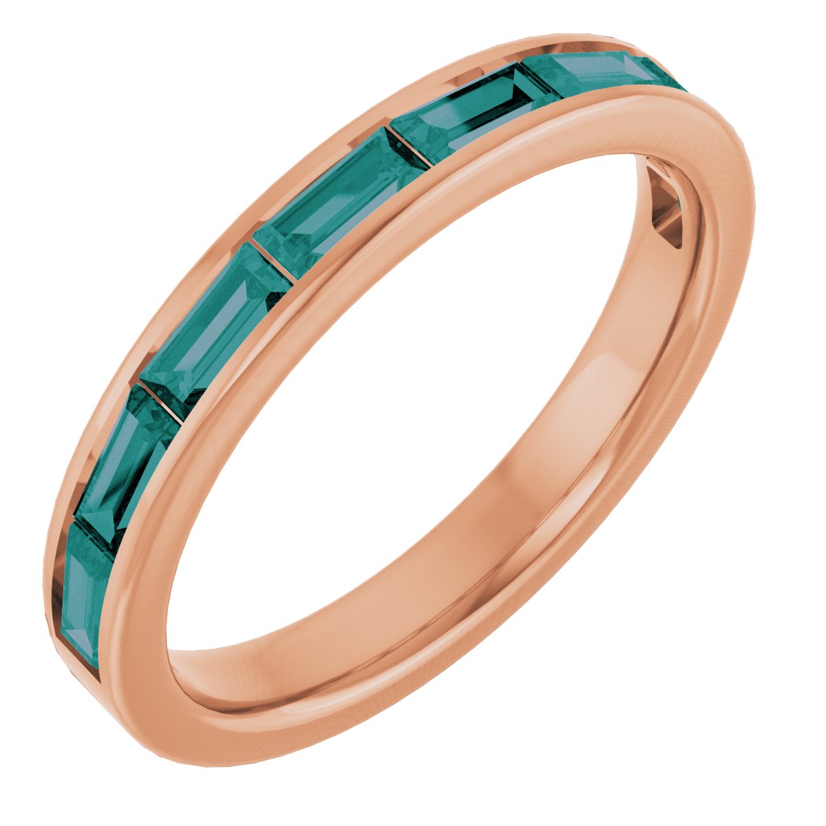 Lab-Grown Alexandrite Stackable Ring - Rose Gold