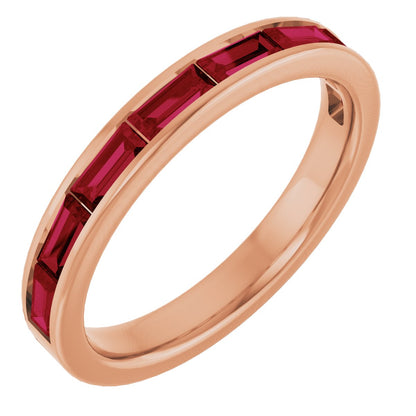 Lab-Grown Ruby Stackable Ring - Rose Gold
