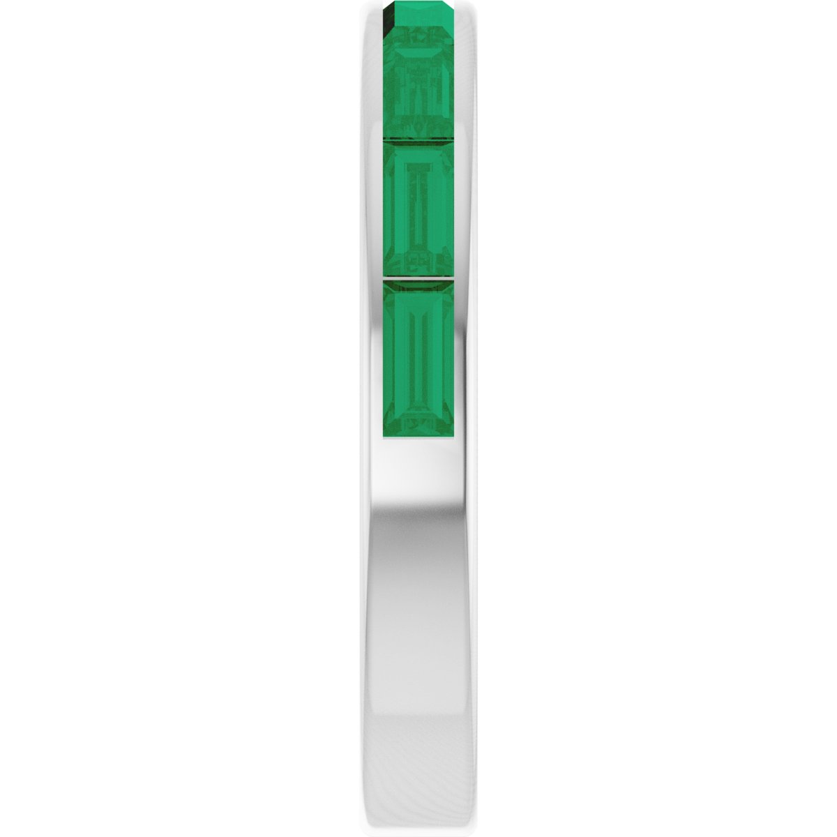 Lab-Grown Emerald Stackable Ring - White Gold