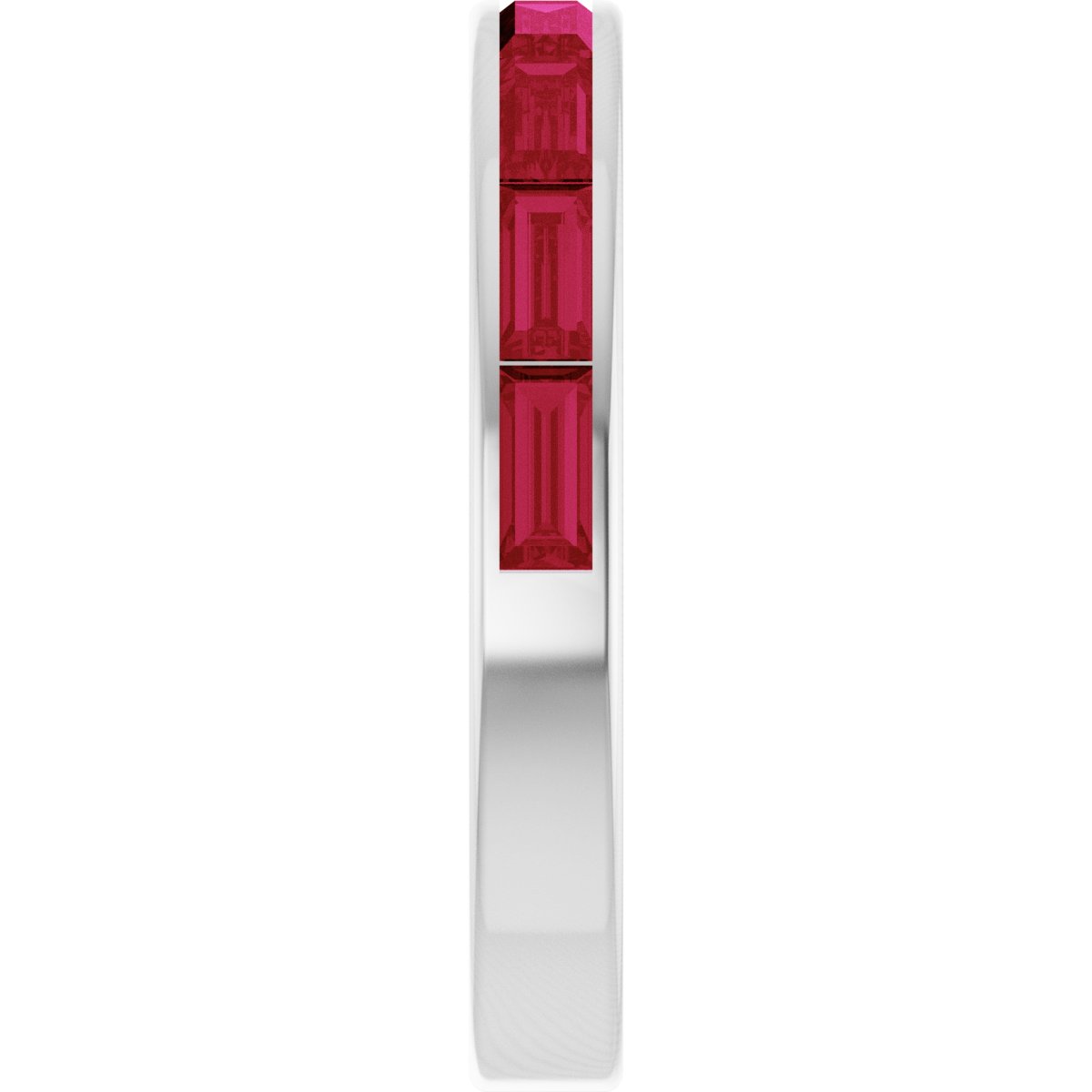 Lab-Grown Ruby Stackable Ring - White Gold