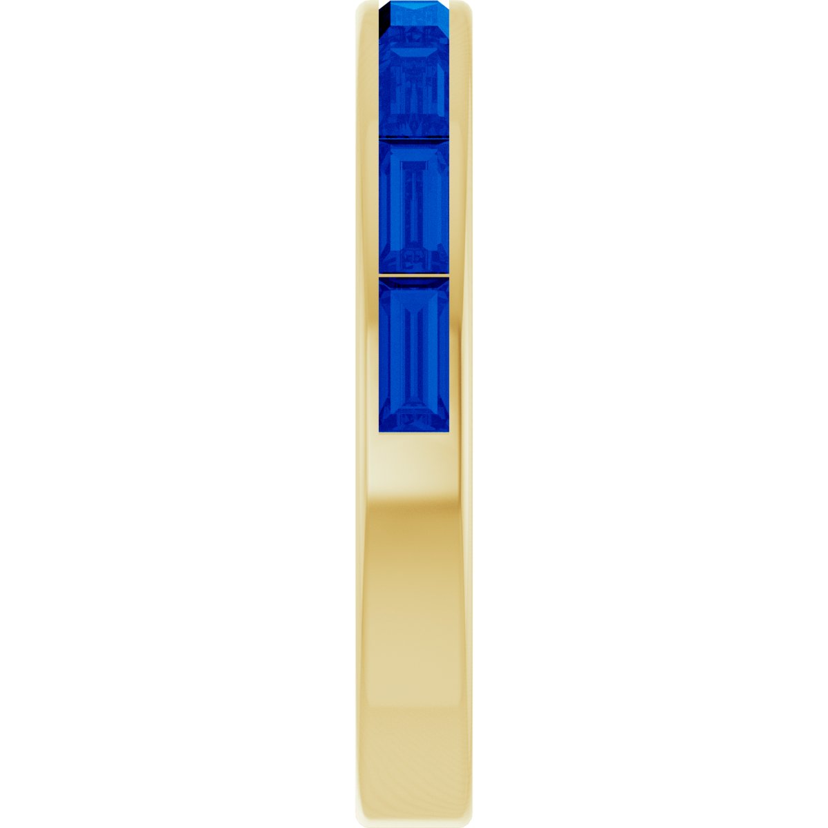 Lab-Grown Blue Sapphire Stackable Ring - Yellow Gold
