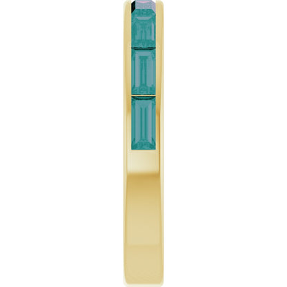 Lab-Grown Alexandrite Stackable Ring - Yellow Gold