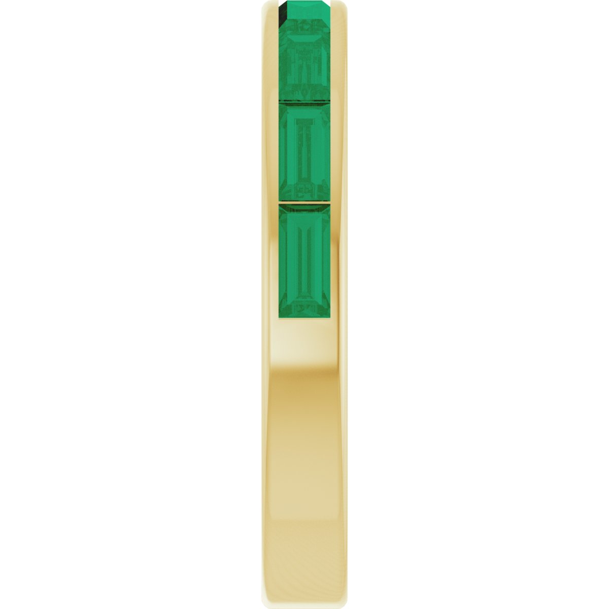 Lab-Grown Emerald Stackable Ring - Yellow Gold