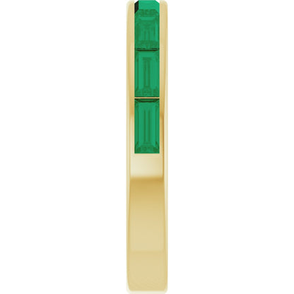 Lab-Grown Emerald Stackable Ring - Yellow Gold
