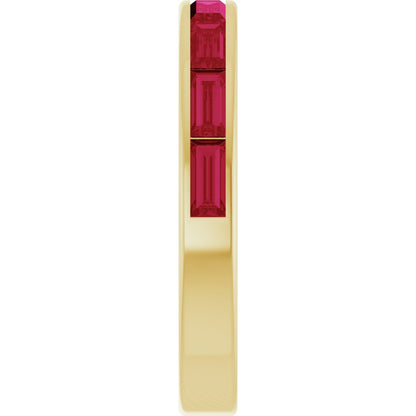 Lab-Grown Ruby Stackable Ring - Yellow Gold