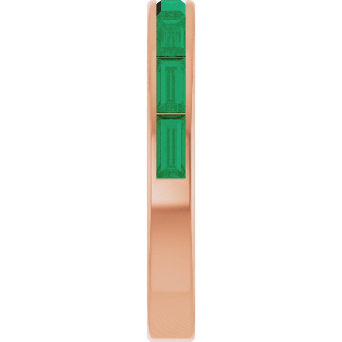 Lab-Grown Emerald Stackable Ring - Rose Gold