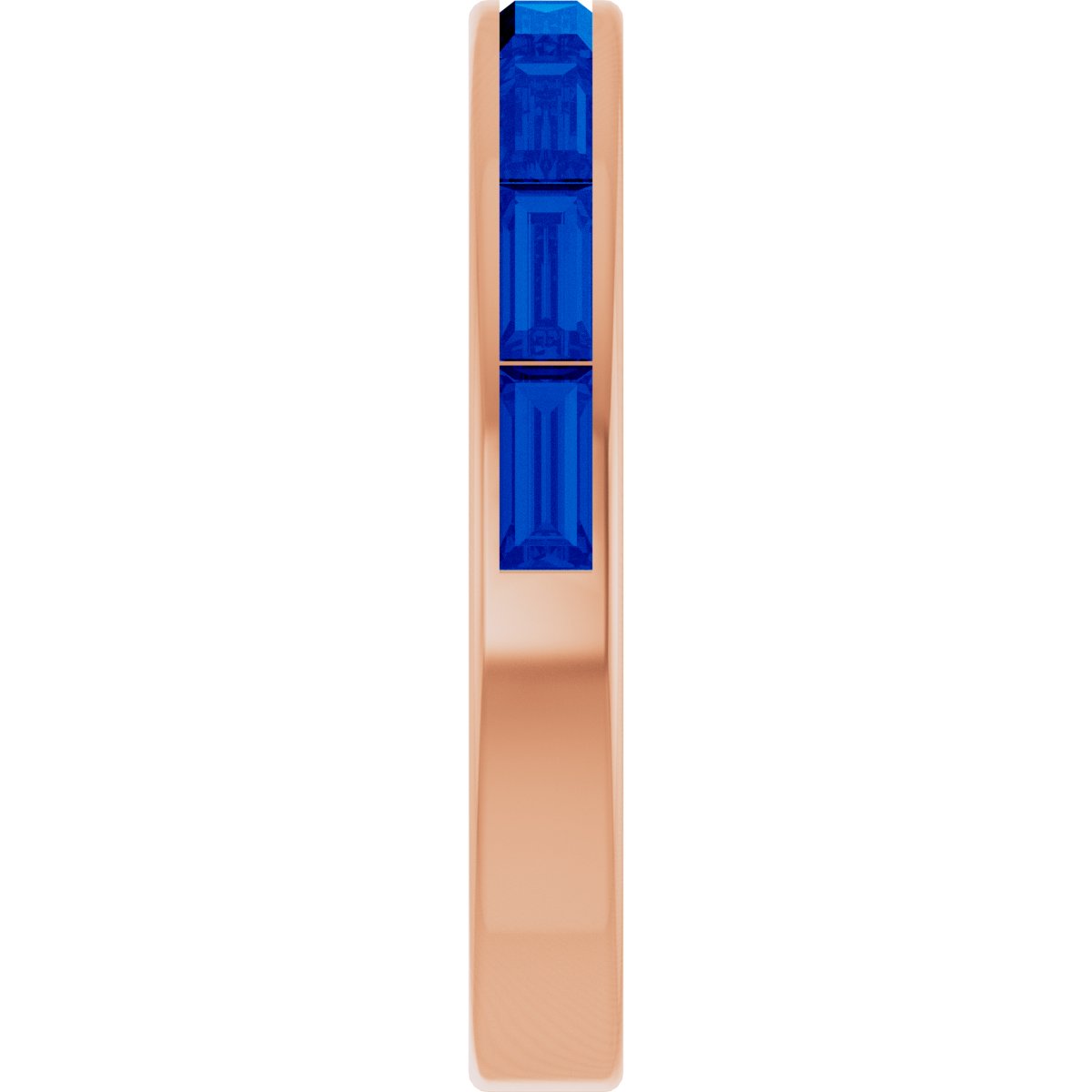 Lab-Grown Blue Sapphire Stackable Ring - Rose Gold