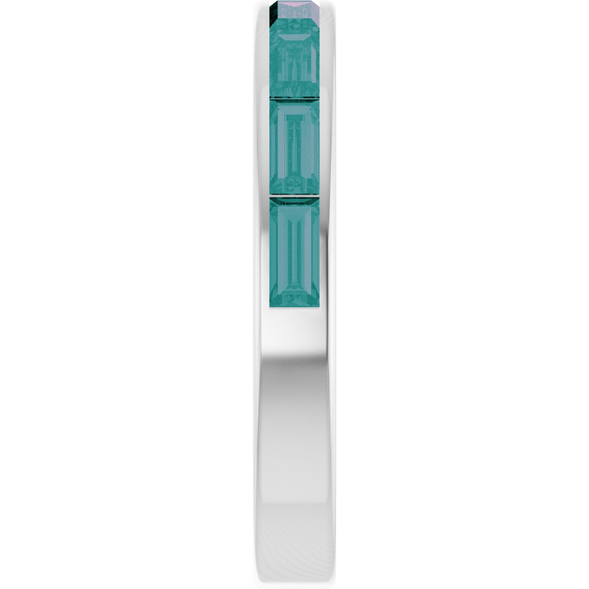 Lab-Grown Alexandrite Stackable Ring - White Gold