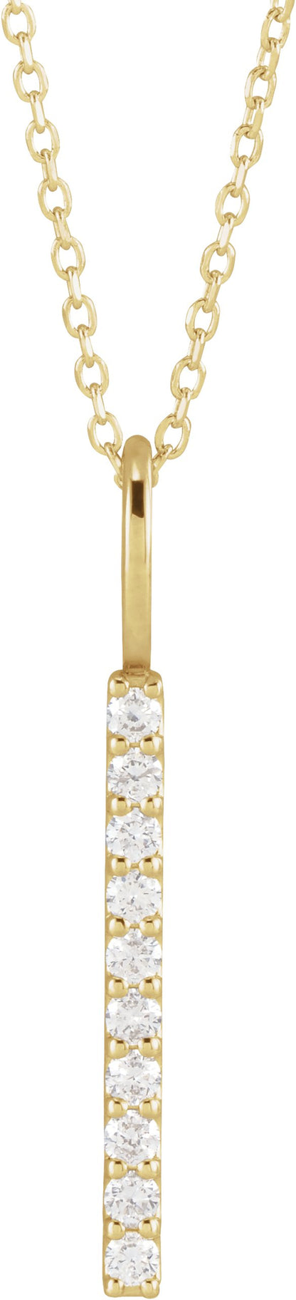 1/6 Ctw Lab-Grown Diamond Vertical Bar Necklace