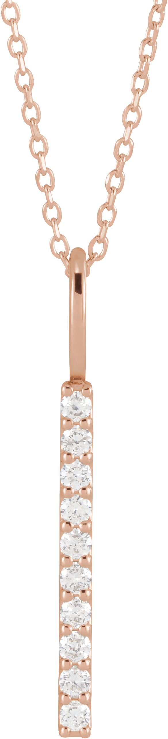 1/6 Ctw Lab-Grown Diamond Vertical Bar Necklace