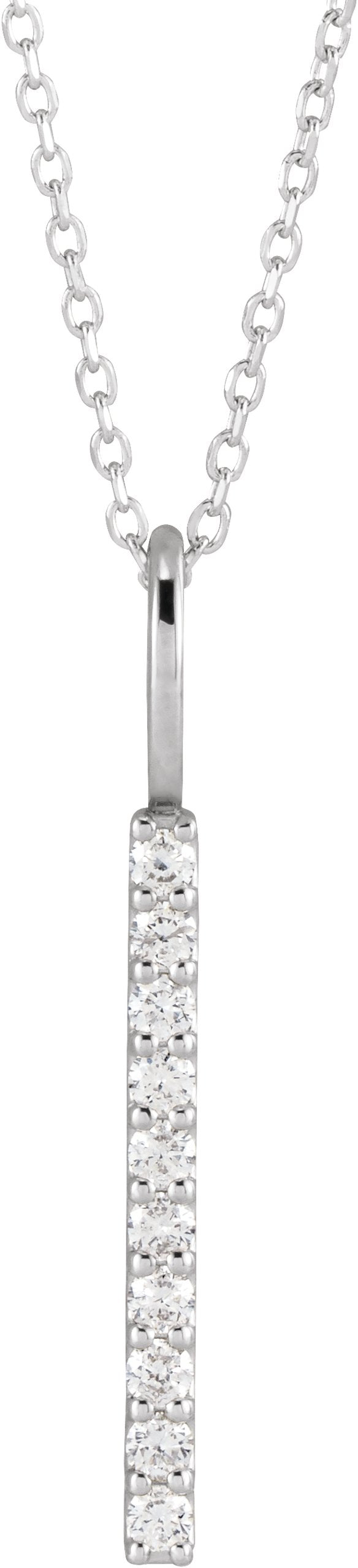 1/6 Ctw Lab-Grown Diamond Vertical Bar Necklace - Lab Grown Diamond