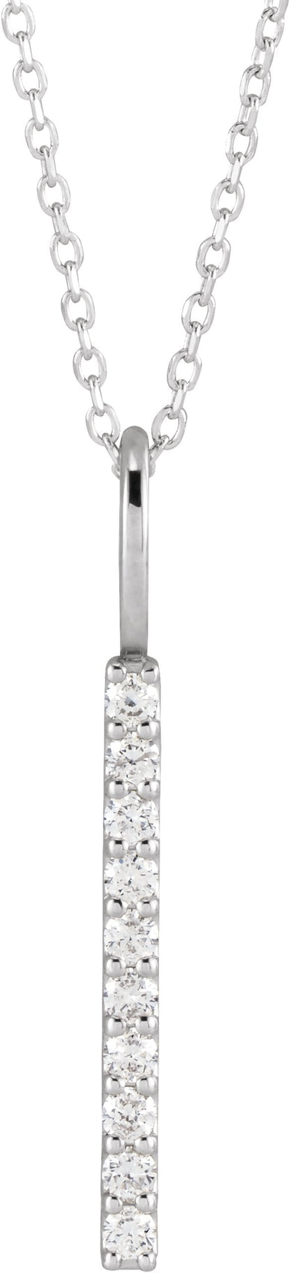 1/6 Ctw Lab-Grown Diamond Vertical Bar Necklace - Lab Grown Diamond