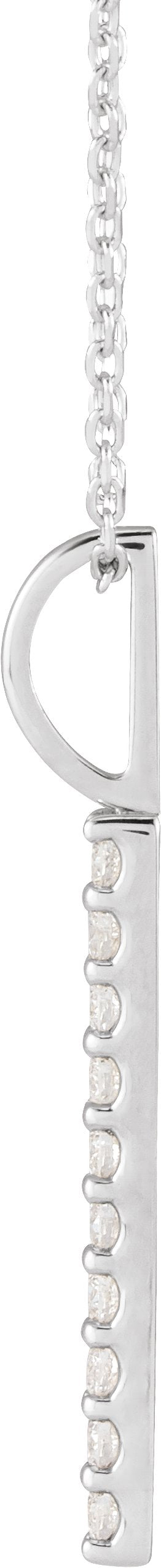 1/6 Ctw Lab-Grown Diamond Vertical Bar Necklace - Yellow Gold - Lab Grown Diamond