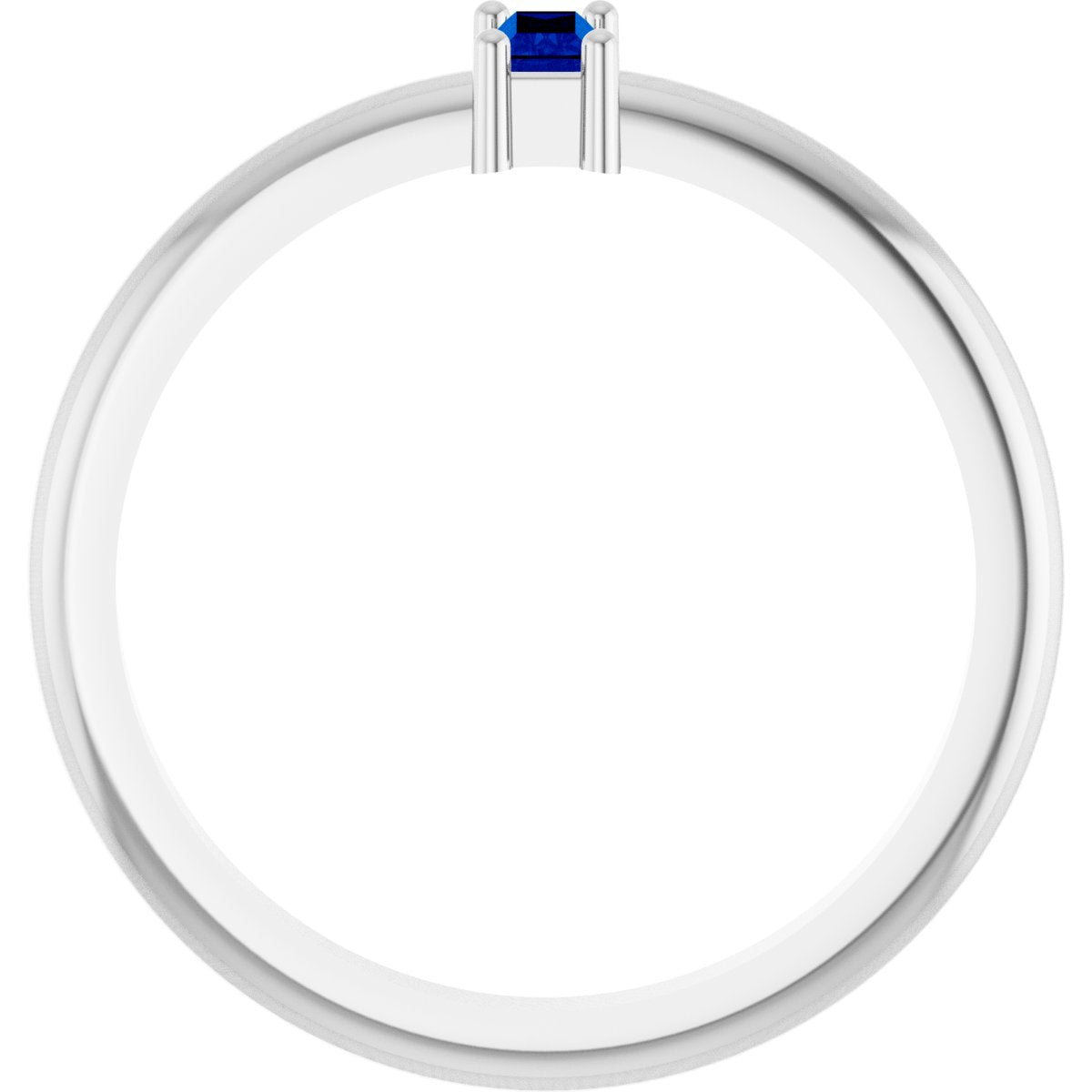 4x2 mm Lab-Grown Blue Sapphire Stackable Ring - White Gold