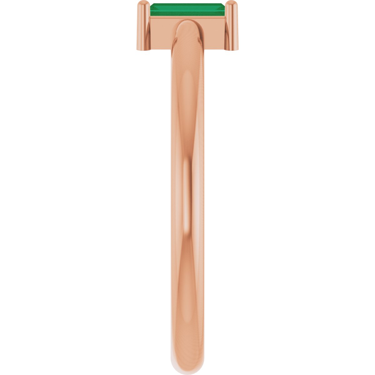 5x2 mm Lab-Grown Emerald Stackable Ring - Rose Gold