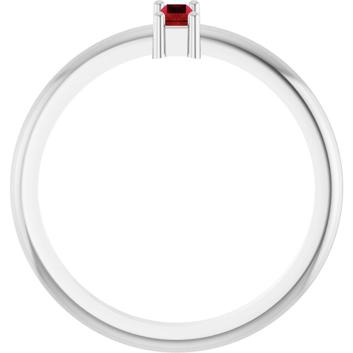 5x2 mm Lab-Grown Ruby Stackable Ring - White Gold