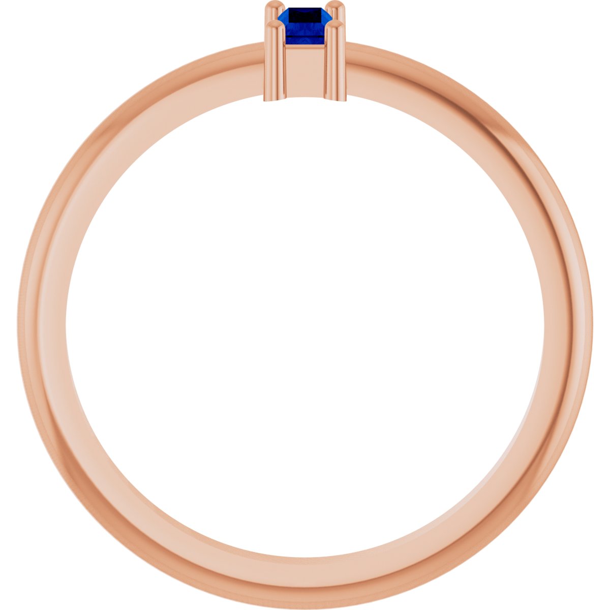 5x2 mm Lab-Grown Blue Sapphire Stackable Ring - Rose Gold