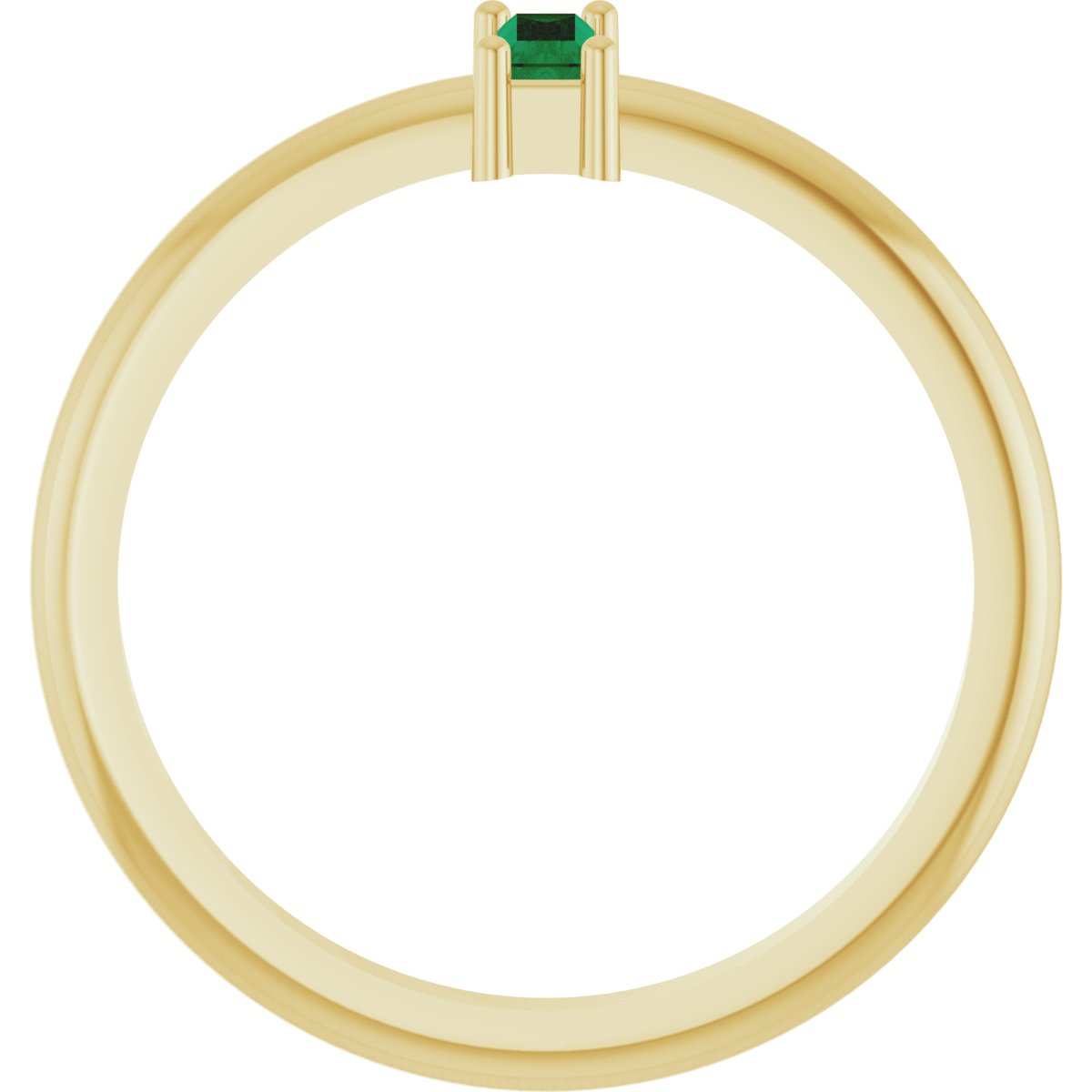 5x2 mm Lab-Grown Emerald Stackable Ring - Yellow Gold