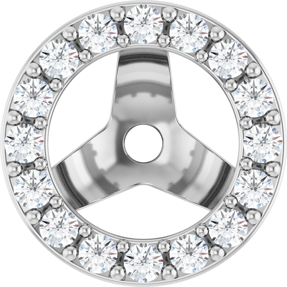 1/4 Ctw Lab-Grown Diamond Halo-Style Earring Jackets