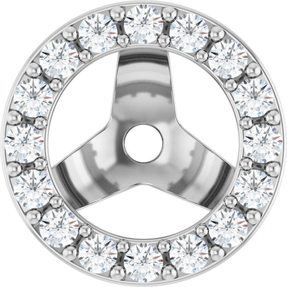 1/4 Ctw Lab-Grown Diamond Halo-Style Earring Jackets