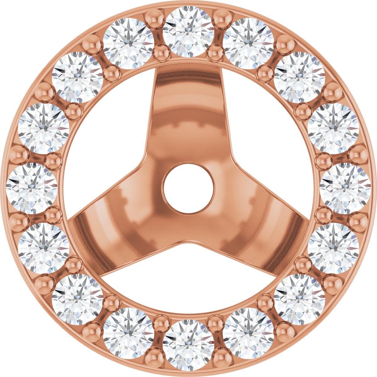 1/4 Ctw Lab-Grown Diamond Halo-Style Earring Jackets - Lab Grown Diamond