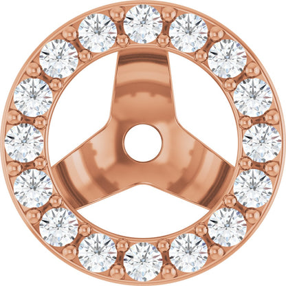 1/4 Ctw Lab-Grown Diamond Halo-Style Earring Jackets - Lab Grown Diamond