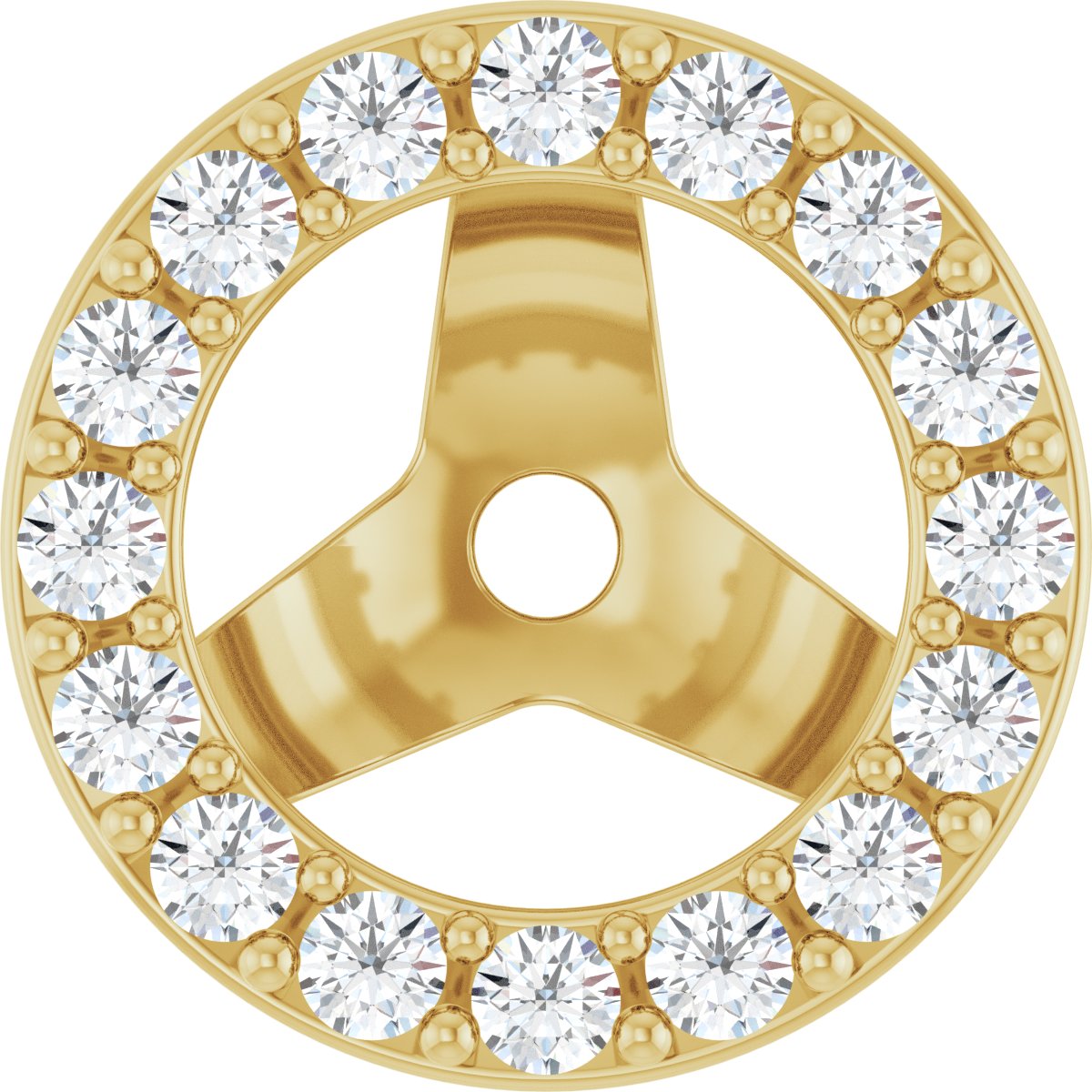 1/4 Ctw Lab-Grown Diamond Halo-Style Earring Jackets