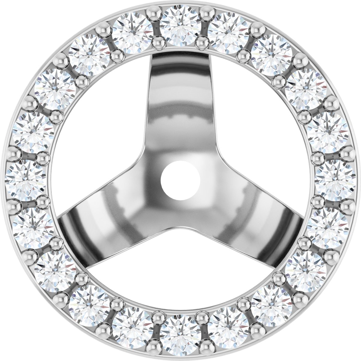 1/3 Ctw Lab-Grown Diamond Halo-Style Earring Jackets - Lab Grown Diamond