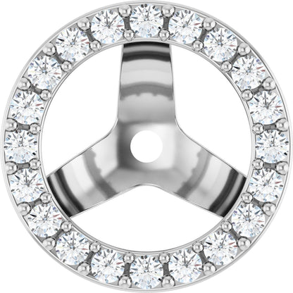 1/3 Ctw Lab-Grown Diamond Halo-Style Earring Jackets - Lab Grown Diamond