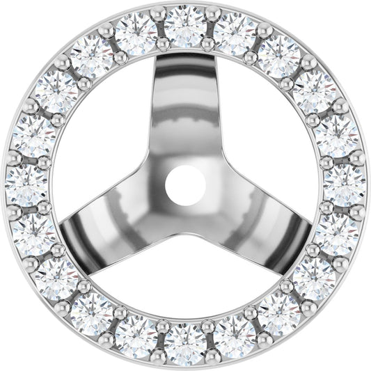 1/3 Ctw Lab-Grown Diamond Halo-Style Earring Jackets - Lab Grown Diamond
