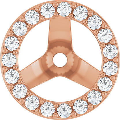 1/4 Ctw Lab-Grown Diamond Halo-Style Earring Jackets