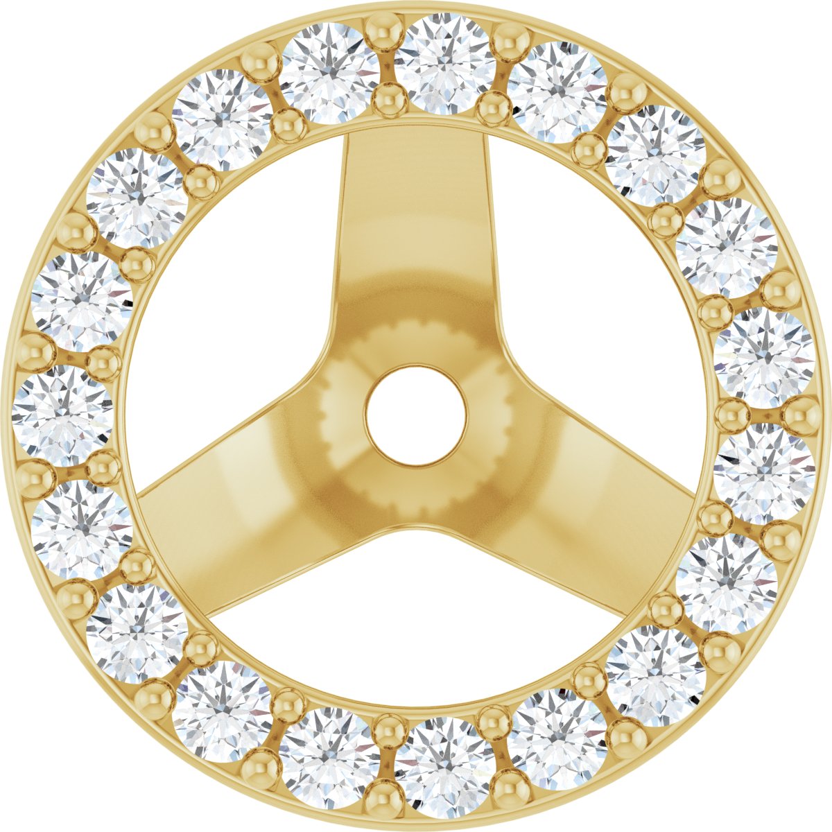 1/4 Ctw Lab-Grown Diamond Halo-Style Earring Jackets - Lab Grown Diamond
