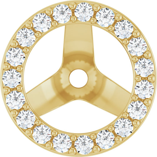 1/4 Ctw Lab-Grown Diamond Halo-Style Earring Jackets - Lab Grown Diamond
