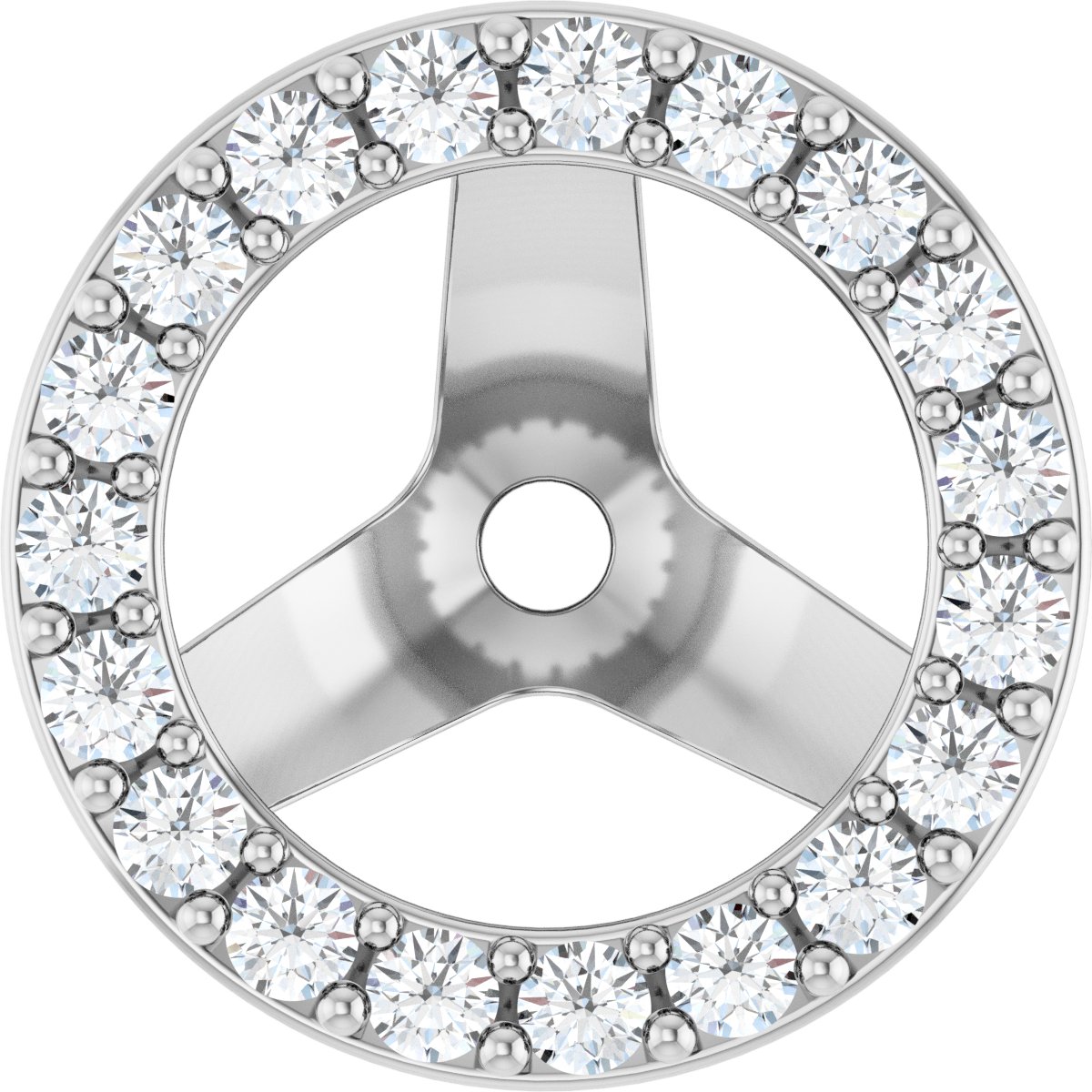 1/4 Ctw Lab-Grown Diamond Halo-Style Earring Jackets