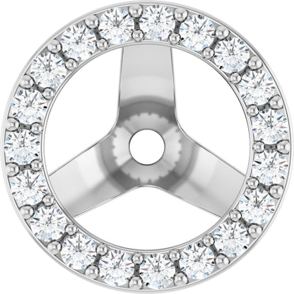 1/4 Ctw Lab-Grown Diamond Halo-Style Earring Jackets